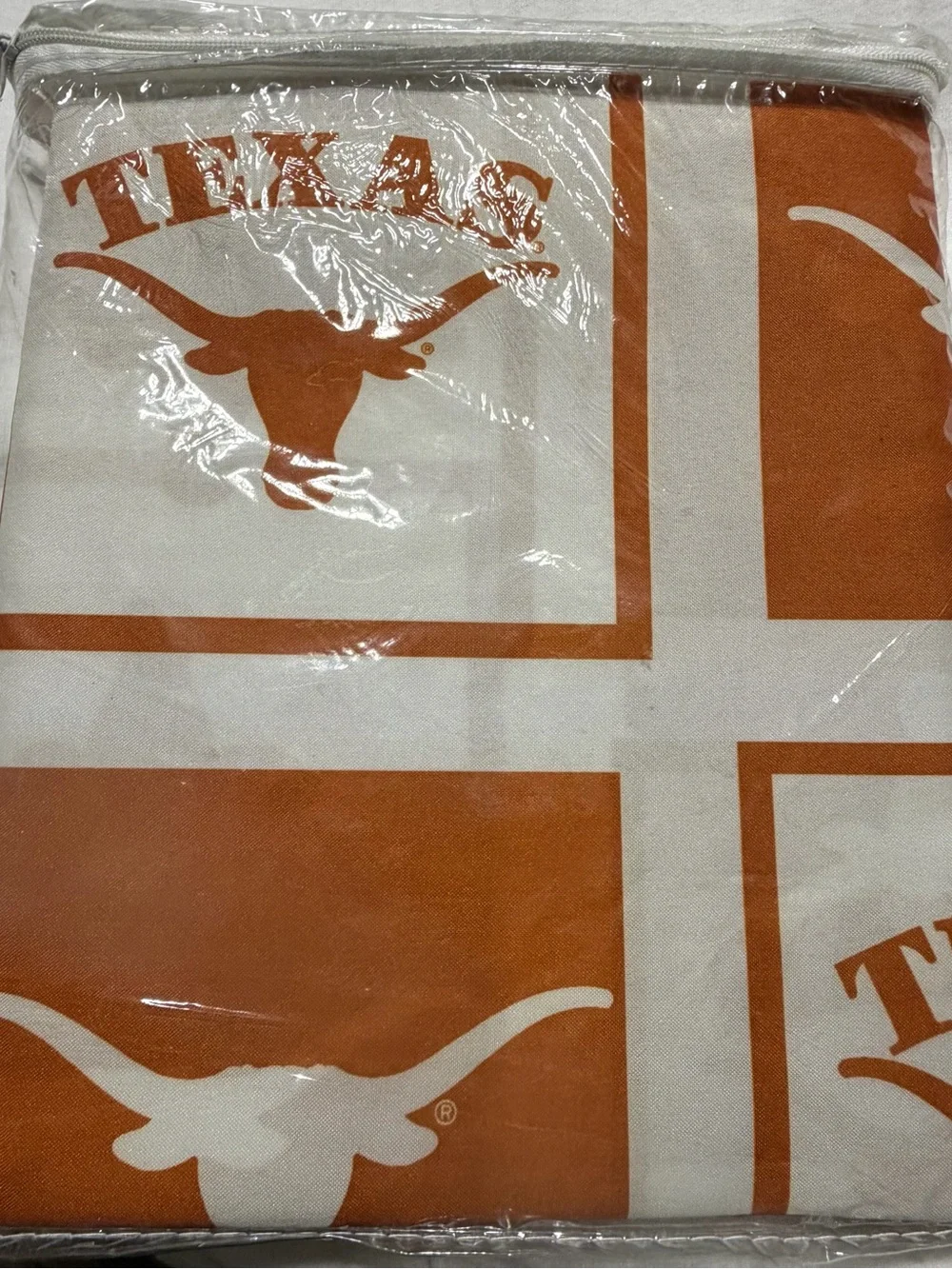 Northwest Orange and White Texas Longhorn Fabric Shower Curtain